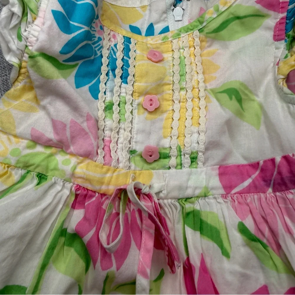 Lilly Pulitzer White Label 12-18 Months Floral Dress Bloomer Cabana Floral Derby